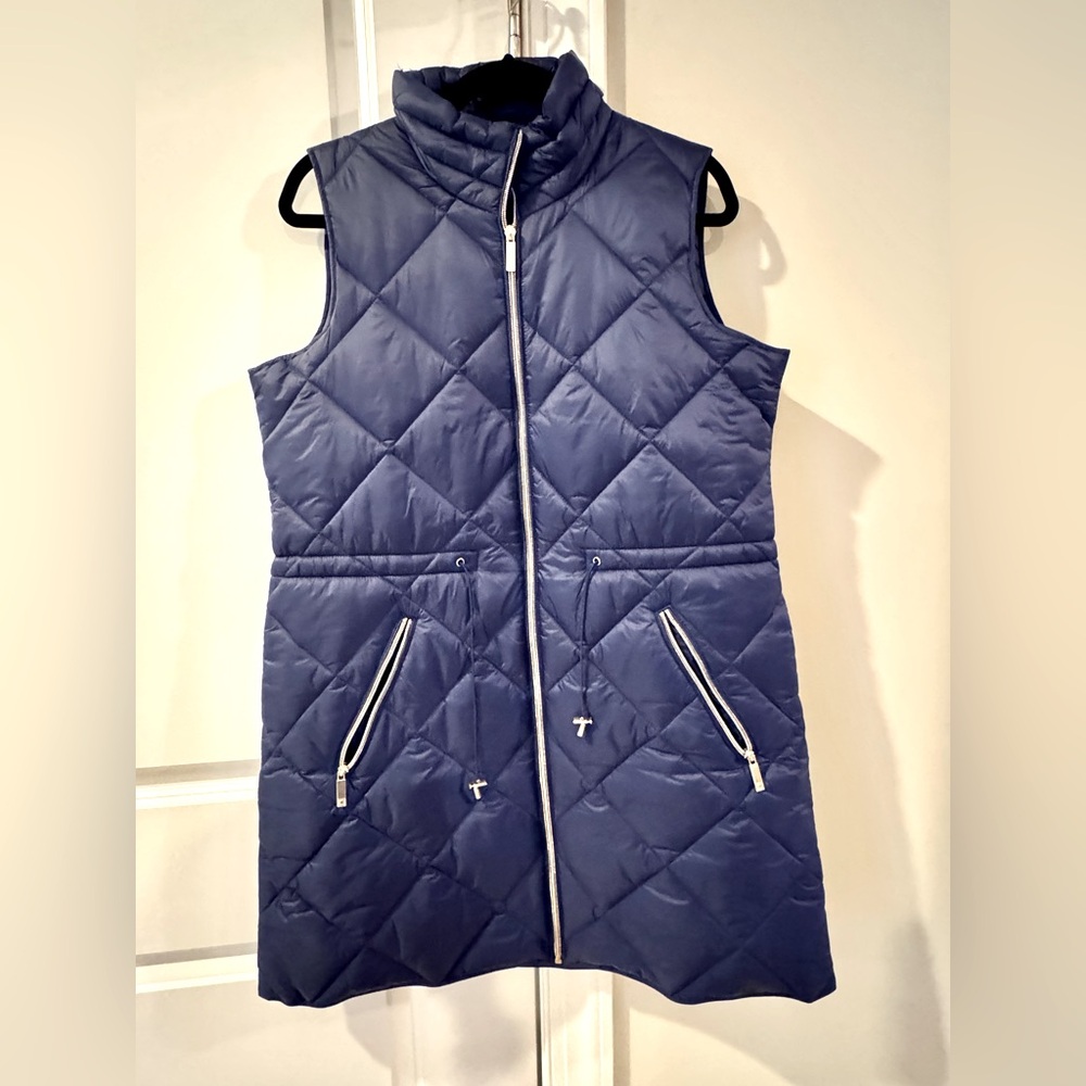Sleeveless long puffer vest